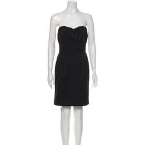 ABAETÉ | Size 4 | Black Strapless Gathered Pleated Bust Halter Mini Sheath Dress